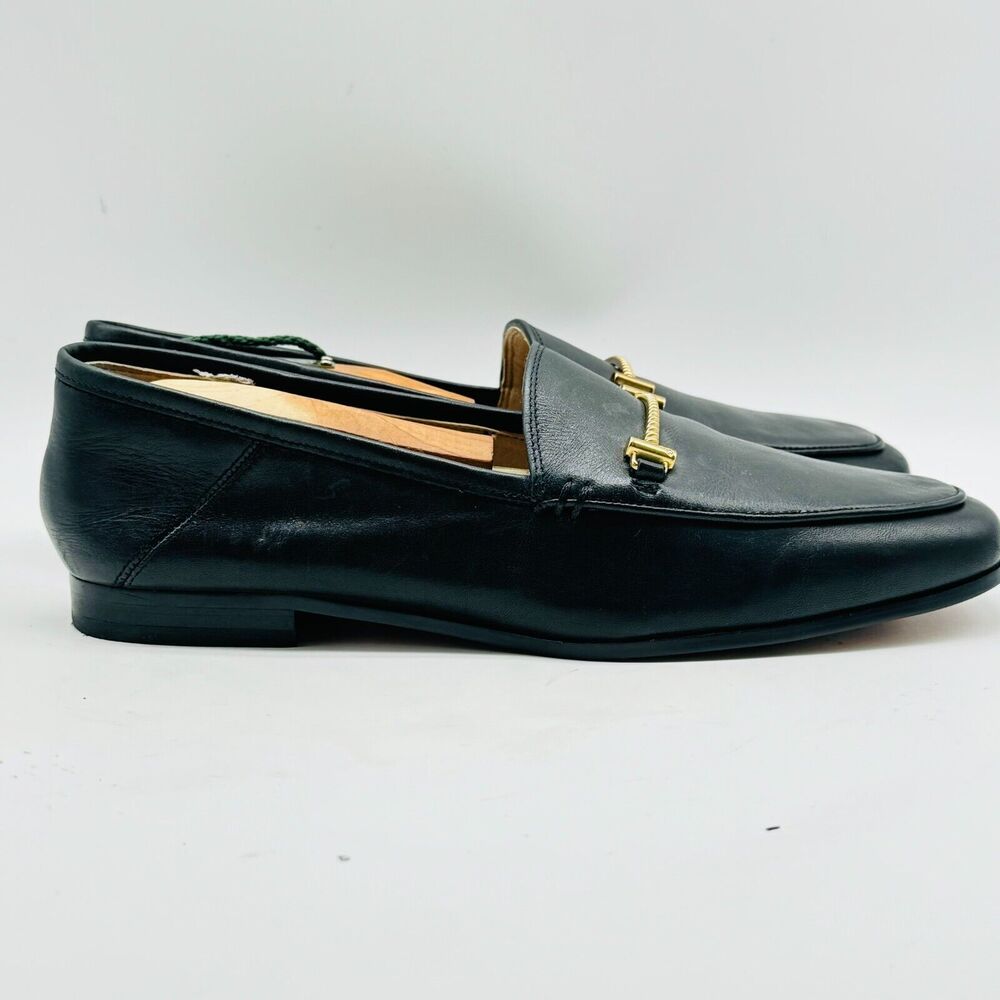 Sam Edelman Lorraine Horsebit Black Leather Loafers